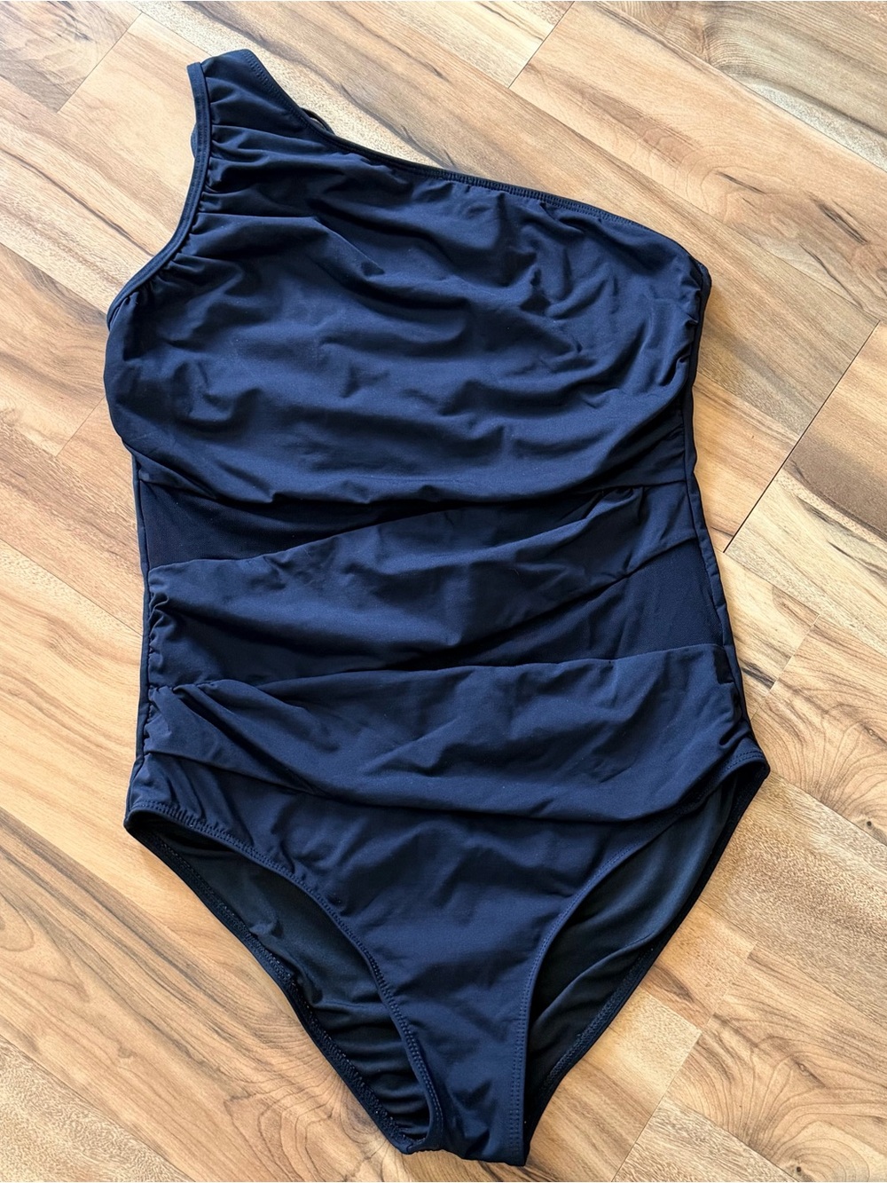 Sleek One-Shoulder Black Women’s Swim One-Piece